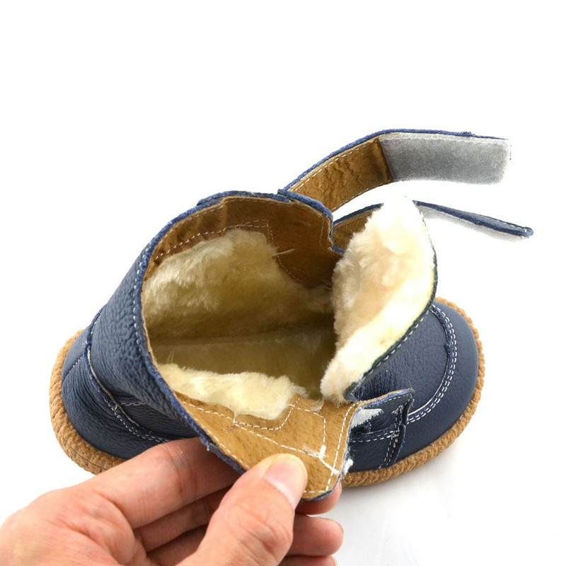 baieti mari cizme piele iarna bleumarin incaltaminte pentru copii cizme copii calduroase pantofi simpli populari bretele SandQ bebe 2019 16.5cm-20cm