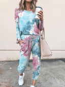 Tie Dye dvodijelni set Ženska trenirka Proljeće Jesen Pulover Top i kompleti hlača Salonska odjeća Ženska ležerna 2-dijelna odjeća