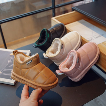 Χειμερινά κορίτσια Snowy Boots για κορίτσια 2023 Νέα Παιδικά Βαμβακερά Παπούτσια Μονόχρωμα Αγόρια Κοντές μπότες Ζεστά βαμβακερά παιδικά παπούτσια Άνοιξη φθινόπωρο