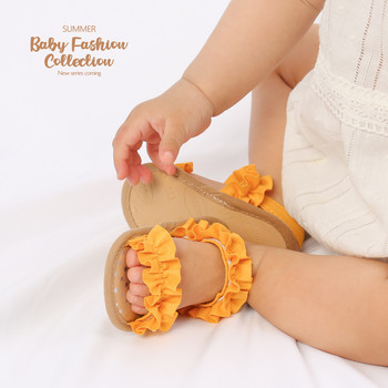Нови летни бебешки сандали, платнени обувки за малко дете, новородено момиче, платнени обувки с мека подметка, равни бебешки обувки против хлъзгане, многоцветни обувки