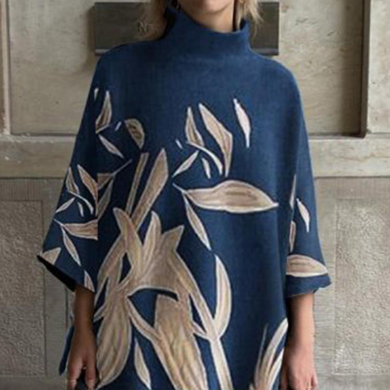 2 tk/komplekt Retromustriline naiste ülikond, prinditud kostüümid, mood, poolkõrge krae, vaba mugavad spordirõivad igapäevaseks kandmiseks