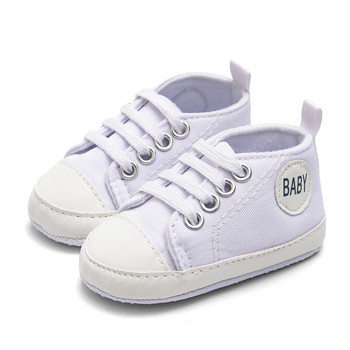 Нови бебешки платнени класически маратонки Newborn Star Sports Baby Boys Girls First Walkers Shoes Infant Toddler Anti-slip Детски обувки