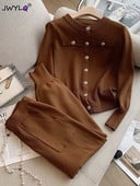 Uus kvaliteetne vabaaja kootud kaheosaline komplekt naiste komplektid, üherealine kampsun kampsun jakid + püksid, kostüümid, dressid