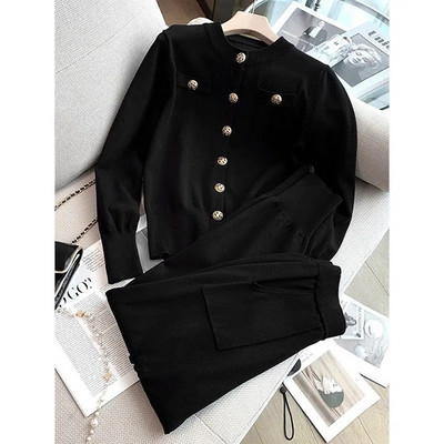 Uus kvaliteetne vabaaja kootud kaheosaline komplekt naiste komplektid, üherealine kampsun kampsun jakid + püksid, kostüümid, dressid