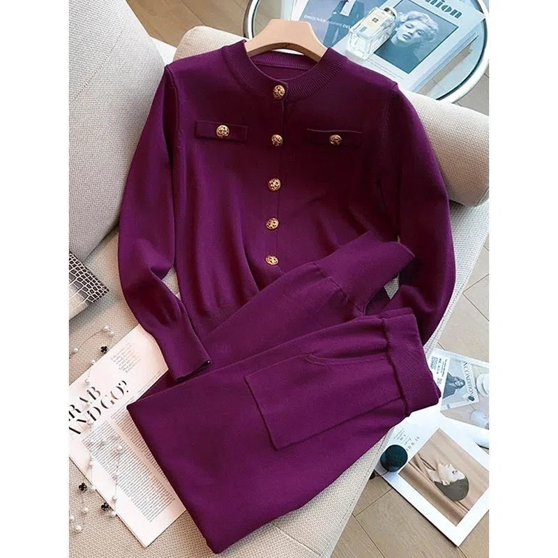 Uus kvaliteetne vabaaja kootud kaheosaline komplekt naiste komplektid, üherealine kampsun kampsun jakid + püksid, kostüümid, dressid