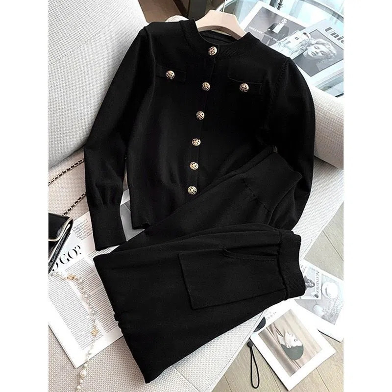 Uus kvaliteetne vabaaja kootud kaheosaline komplekt naiste komplektid, üherealine kampsun kampsun jakid + püksid, kostüümid, dressid