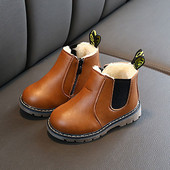 Toamnă Iarnă Copii Cizme de pluș Pantofi calduri groase din bumbac Nou-născuți Băieți Fete Cizme de zăpadă la modă Sugari Copii Cizme din piele