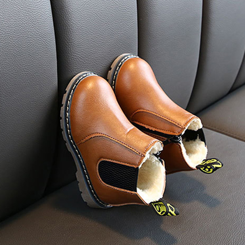 Toamnă Iarnă Copii Cizme de pluș Pantofi calduri groase din bumbac Nou-născuți Băieți Fete Cizme de zăpadă la modă Sugari Copii Cizme din piele