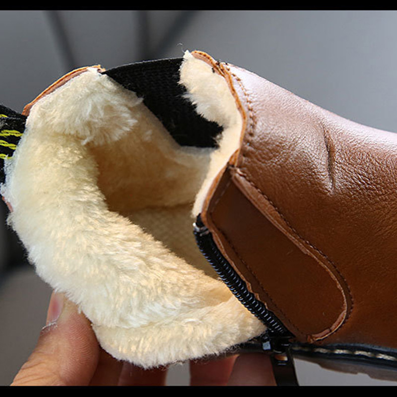 Toamnă Iarnă Copii Cizme de pluș Pantofi calduri groase din bumbac Nou-născuți Băieți Fete Cizme de zăpadă la modă Sugari Copii Cizme din piele