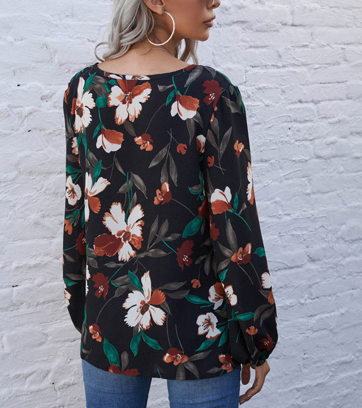 Nove 2020. Ženske modne seksi majice s V-izrezom i printom Djevojačke ulične odjeće Ležerne košulje dugih rukava Ženske jesenske uredske majice