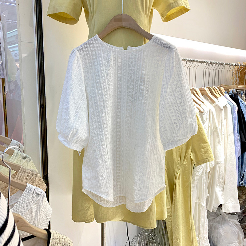 Ženska bluza Bijela ženska majica Šifonska košulja ljeto 2020. kratkih rukava Blusa Feminina šuplja ženska bluza 74