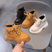 Modne gležnjače Jesen 2023. Nove kratke čizme od PU kože za dječake Mekani potplat Neklizajuće dječje cipele Ležerne čizme za djevojčice Zapatos Niña