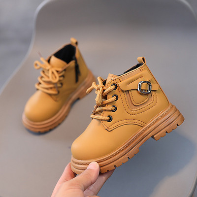 Modne gležnjače Jesen 2023. Nove kratke čizme od PU kože za dječake Mekani potplat Neklizajuće dječje cipele Ležerne čizme za djevojčice Zapatos Niña