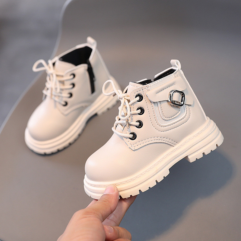 Modne gležnjače Jesen 2023. Nove kratke čizme od PU kože za dječake Mekani potplat Neklizajuće dječje cipele Ležerne čizme za djevojčice Zapatos Niña