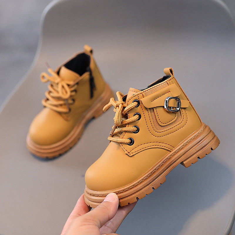 Modne gležnjače Jesen 2023. Nove kratke čizme od PU kože za dječake Mekani potplat Neklizajuće dječje cipele Ležerne čizme za djevojčice Zapatos Niña