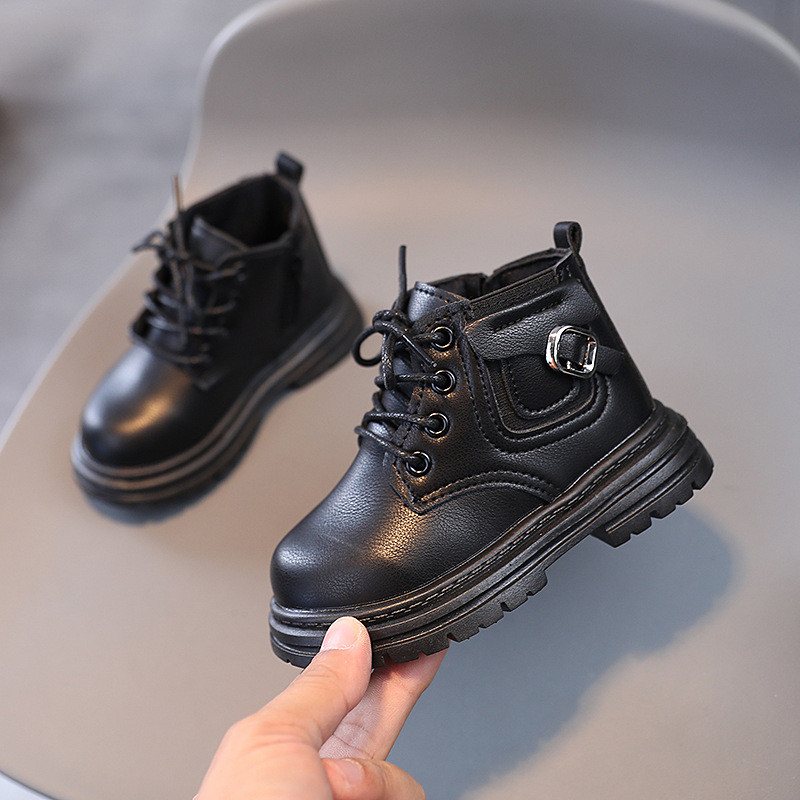 Modne gležnjače Jesen 2023. Nove kratke čizme od PU kože za dječake Mekani potplat Neklizajuće dječje cipele Ležerne čizme za djevojčice Zapatos Niña