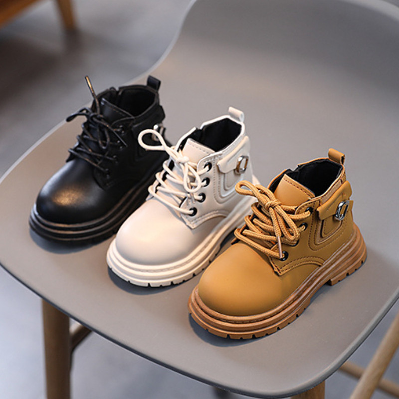 Modne gležnjače Jesen 2023. Nove kratke čizme od PU kože za dječake Mekani potplat Neklizajuće dječje cipele Ležerne čizme za djevojčice Zapatos Niña