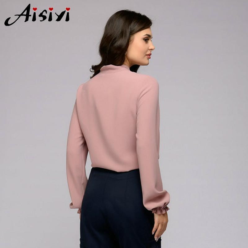 Dámska blúzka, elegantná dámska košeľa s motýlikom, jarná jesenná dámska jednofarebná šifónová košeľa s dlhým rukávom, ležérna kórejská blúzka, vintage topy