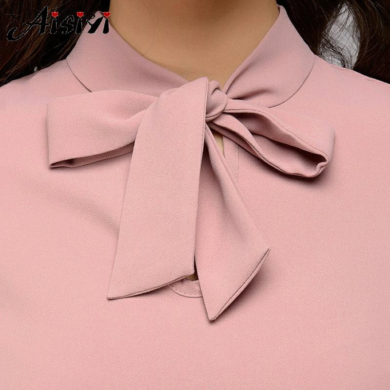 Dámska blúzka, elegantná dámska košeľa s motýlikom, jarná jesenná dámska jednofarebná šifónová košeľa s dlhým rukávom, ležérna kórejská blúzka, vintage topy