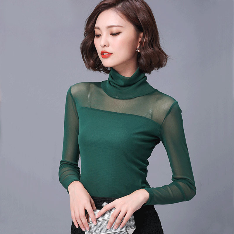 Sanishroly 2018. aasta suve sügisene naiste kilppluusid, õhukesed soliidsed pitspluusid naiste pikkade varrukatega võrksärk, alumised topid SE105