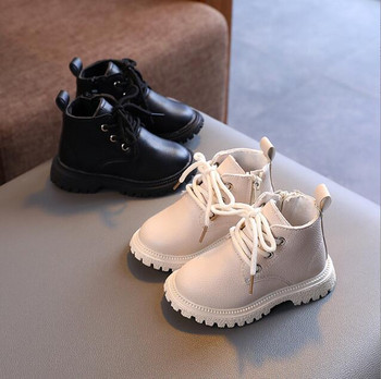 Φθινοπωρινές μπότες μόδας για παιδιά Νέα παιδικά δερμάτινα παπούτσια για αγόρια Μποτάκια χιονιού Χειμερινά ζεστά βελούδινα αδιάβροχα μποτάκια Αντιολισθητικά παπούτσια για κορίτσια