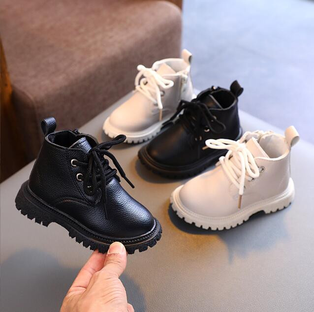 Jesenske dječje modne čizme Nove dječje kožne cipele Čizme za snijeg za dječake Zimske tople plišane vodootporne čizme Neklizajuće cipele za djevojčice