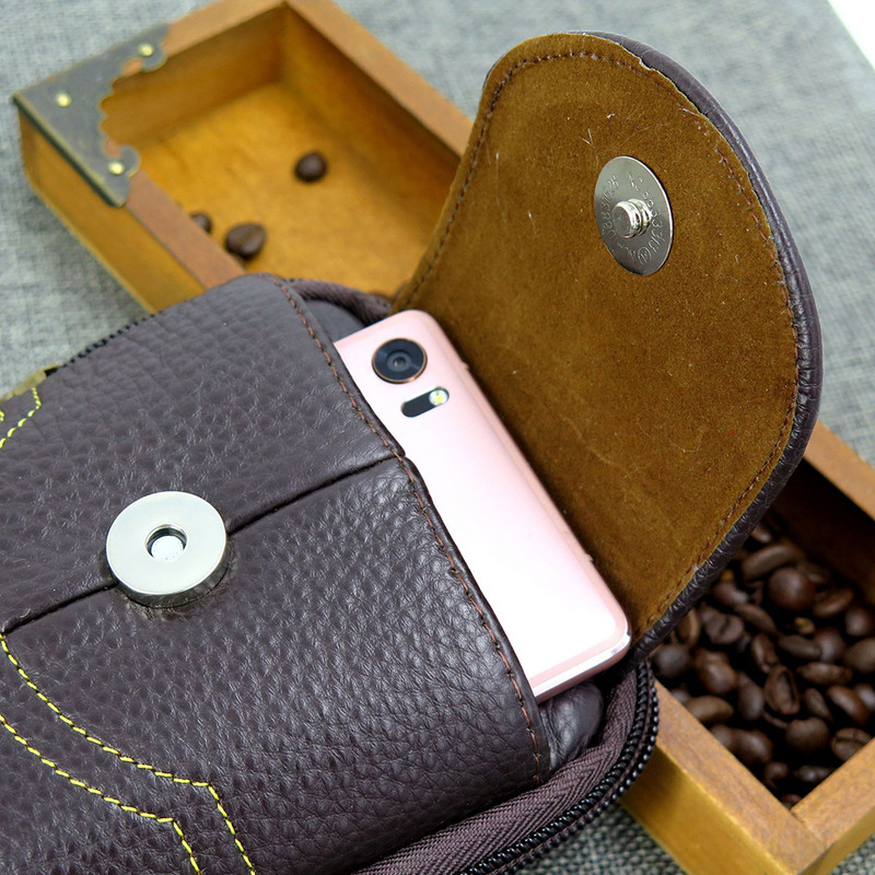 2023 Νέο πορτοφόλι από γνήσιο δέρμα vintage πακέτα μέσης Τηλεφωνικές τσάντες τσάντες πολλαπλών λειτουργιών για άντρες Travel Fanny Pack Ζώνες θηλιές