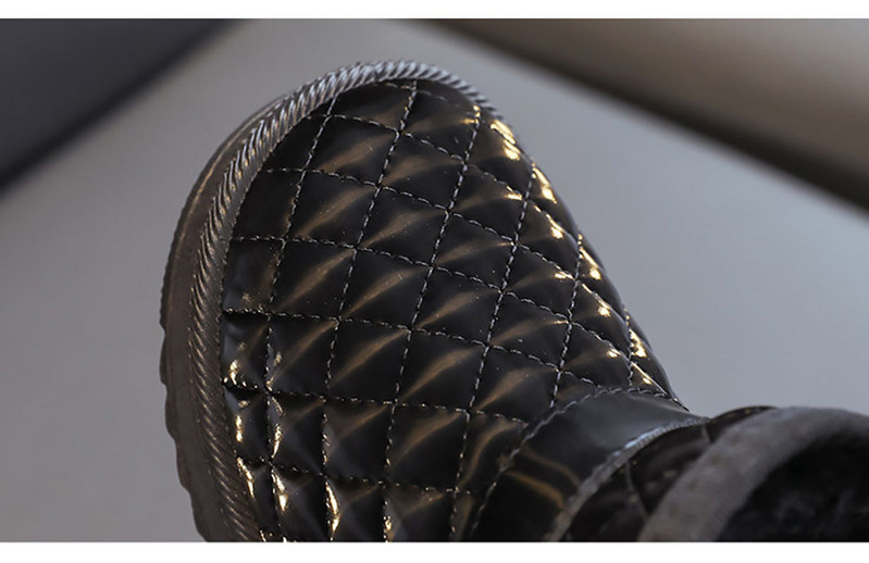 Zimné plyšové snehové čižmy pre dievčatá, kórejský štýl, kockované, hrubé teplé bavlnené topánky, protišmyková obuv pre chlapcov a dievčatá, princeznovská obuv pre deti