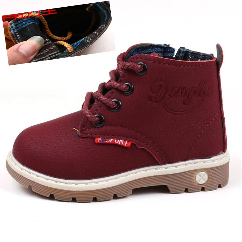Νέα χειμωνιάτικα Παιδικά Pu Δερμάτινα Παιδικά Pu Δερμάτινα Snow Boots Ζεστά για κορίτσια Αγόρια Boots Casual βελούδινα παιδικά παιδικά παπούτσια 21-30