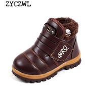 2019 Cizme calde pentru zăpadă pentru copii, cizme groase, căptușite, antiderapante, pentru băieți, fete, din piele, cizme de iarnă, pantofi casual pentru copii