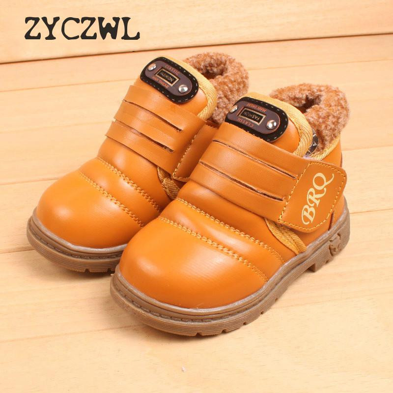 2019 Cizme calde pentru zăpadă pentru copii, cizme groase, căptușite, antiderapante, pentru băieți, fete, din piele, cizme de iarnă, pantofi casual pentru copii