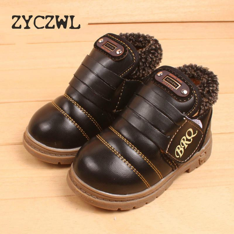 2019 Cizme calde pentru zăpadă pentru copii, cizme groase, căptușite, antiderapante, pentru băieți, fete, din piele, cizme de iarnă, pantofi casual pentru copii