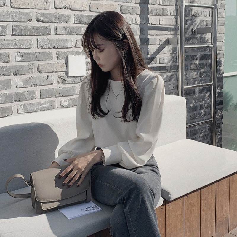 OCEANLOVE Cămăși de damă pentru birou, pline cu mâneci bufante, topuri de primăvară, bluză retro elegantă, femei 2021, șic, bluze libere pentru femei 19812