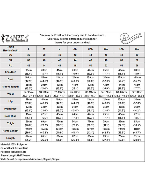 ZANZEA 2023 Ljetne trenirke sa širokim nogavicama Ležerne majice s četvrtastim izrezom i polurukavima Opuštene ženske kombinacije od 2 komada Plavi kompleti hlača