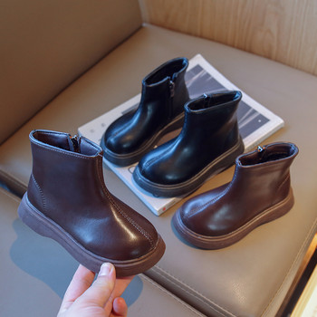2023 Νέες παιδικές μπότες για κορίτσια με φερμουάρ στο πλάι Άνοιξη φθινόπωρο Casual Παιδική Μόδα Ευέλικτα μαλακά αγόρια μποτάκια μονόχρωμα χαριτωμένα
