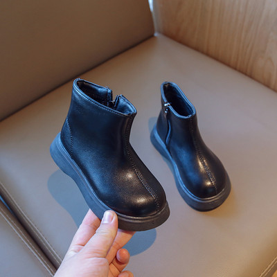 2023 Nové detské čižmy pre dievčatá Bočný zips Jar Jeseň Ležérne Detské Módne Všestranné Mäkké Chlapčenské Členkové Čižmy Jednofarebné Roztomilé