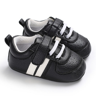 Νεογέννητα Βρεφικά παπούτσια για αγόρια και κορίτσια Μόδα ριγέ δέρμα αντιολισθητικό βρεφικό μαλακό πέλμα παιδικό παπούτσι με κορδόνια Νέα αθλητικά παπούτσια