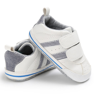 Νεογέννητα Βρεφικά παπούτσια για αγόρια και κορίτσια Μόδα ριγέ δέρμα αντιολισθητικό βρεφικό μαλακό πέλμα παιδικό παπούτσι με κορδόνια Νέα αθλητικά παπούτσια