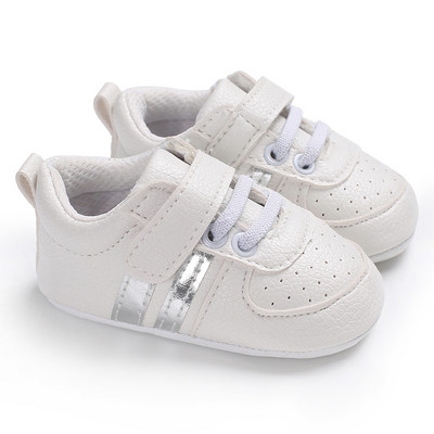 Νεογέννητα Βρεφικά παπούτσια για αγόρια και κορίτσια Μόδα ριγέ δέρμα αντιολισθητικό βρεφικό μαλακό πέλμα παιδικό παπούτσι με κορδόνια Νέα αθλητικά παπούτσια