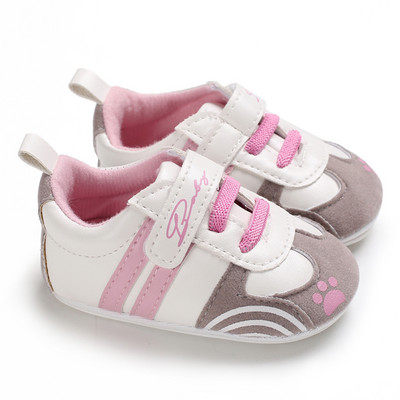 Νεογέννητα Βρεφικά παπούτσια για αγόρια και κορίτσια Μόδα ριγέ δέρμα αντιολισθητικό βρεφικό μαλακό πέλμα παιδικό παπούτσι με κορδόνια Νέα αθλητικά παπούτσια