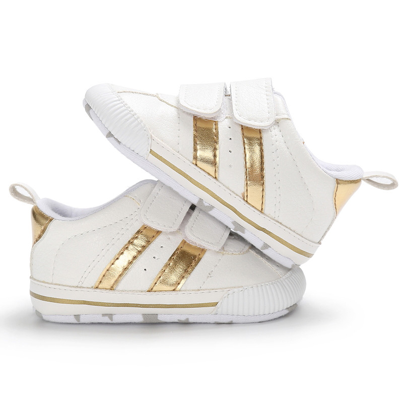 Νεογέννητα Βρεφικά παπούτσια για αγόρια και κορίτσια Μόδα ριγέ δέρμα αντιολισθητικό βρεφικό μαλακό πέλμα παιδικό παπούτσι με κορδόνια Νέα αθλητικά παπούτσια