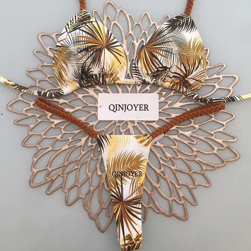 QINJOYER Kupaći kostimi Ženski brazilski bikini set sa slatkim uzorkom srca Seksi kupaći kostim s tangama Dvodijelni kupaći kostim Ženska odjeća za plažu 2023.