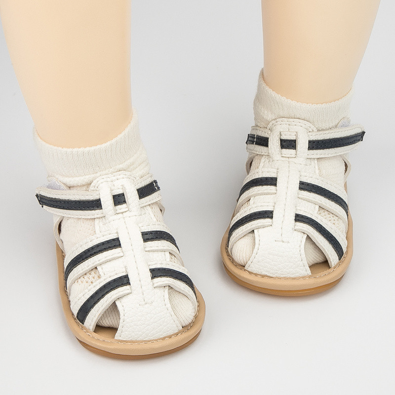 KIDSUN 2021 Νέα παιδικά παπούτσια καλοκαιρινά υπαίθρια βρέφη αγοριού Δερμάτινη σόλα από καουτσούκ Flat First Walkers Μικρά σανδάλια Νεογέννητο κοριτσάκι