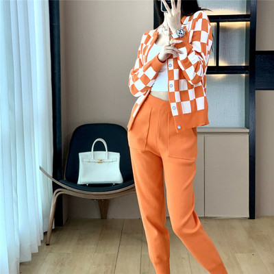 Uus vintage kampsun, kootud naiste dressid Korea moe kaelusega naiste pulloverid + haaremipüksid, kaheosalised komplektid, Y2k talvekomplektid