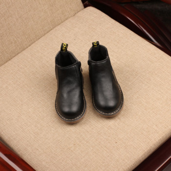 Παιδικές μπότες ρετρό μονόχρωμες μπότες με φερμουάρ Casual βελούδινα ζεστά παπούτσια για κορίτσια Μόδα για αγόρια Μαλακή σόλα Αντιολισθητική δερμάτινη Botas