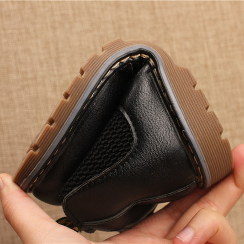 Lastesaapad Retro ühevärvilised tõmblukuga poolsaapad vabaaja pehmed soojad tüdrukute kingad Mood poisid Pehme tald libisemisvastane nahast botas