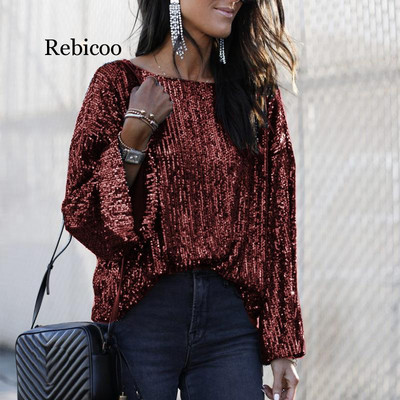 Dámske flitrované topy a blúzky, jeseň/zima, rolák, ležérne tričko s dlhým rukávom a naberanými rukávmi, jednofarebné čierne tričko s dlhým rukávom, ženské tričko