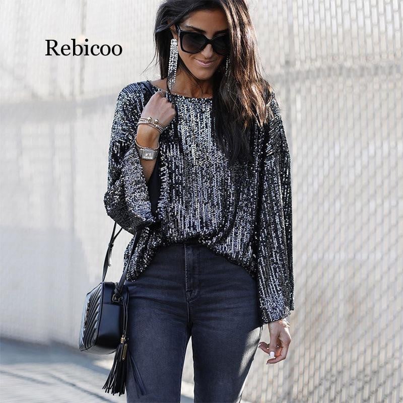 Dámske flitrované topy a blúzky, jeseň/zima, rolák, ležérne tričko s dlhým rukávom a naberanými rukávmi, jednofarebné čierne tričko s dlhým rukávom, ženské tričko