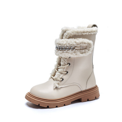 Dječje pamučne čizme Jesen i zima Dječja moda Čizme za snijeg za djevojčice PU Elegantne PU mekane retro tople čizme za dječake s platformom