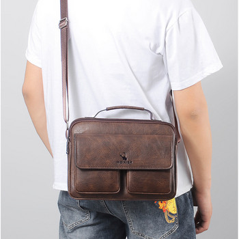Винтидж чанта през рамо Мини куфарче за мъже Бизнес чанти PU кожени чанти Чанта Ipad Куфари Квадратна странична чанта през рамо